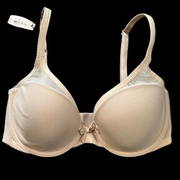 Victorias Secret Supersoft Mesh Lined Demi bra Beige 32DD New - Picture 1 of 4